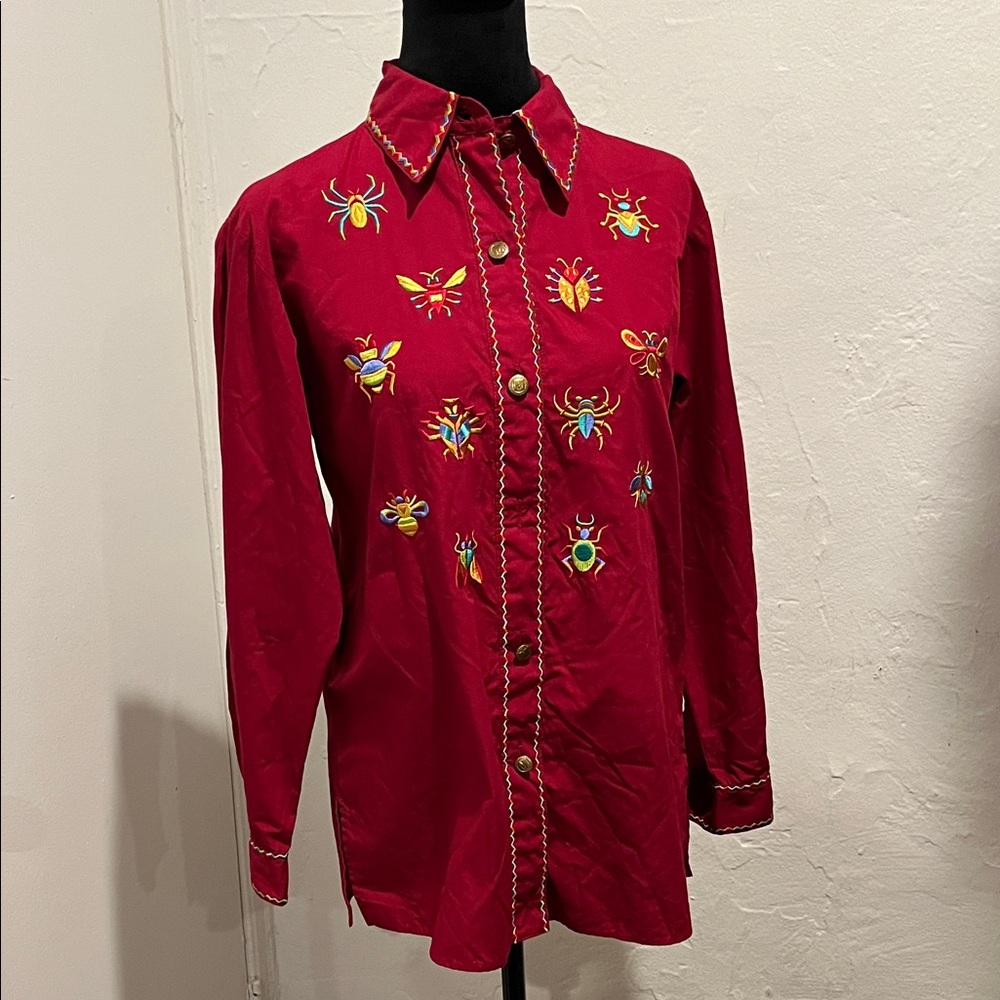 Bob Mackie Wearable Art Embroidered Shirt - image 1